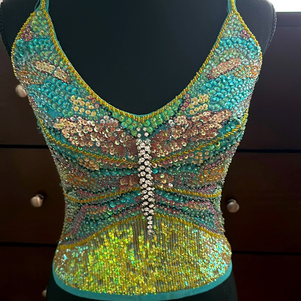 Butterfly Swarovski beaded top (amazing!)